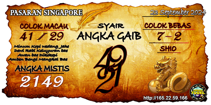 Prediksi Togel Singapore Senin 23 September 2024