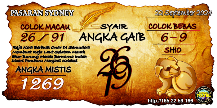 Prediksi Togel Sydney Minggu 22 September 2024