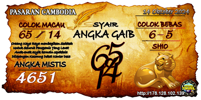 Prediksi Togel Cambodia Senin 14 Oktober 2024