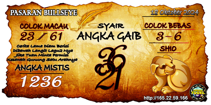 Prediksi Togel Bullseye Jumat 18 Oktober 2024