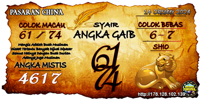 Prediksi Togel China Senin 14 Oktober 2024