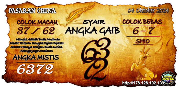 Prediksi Togel China Jumat 04 Oktober 2024