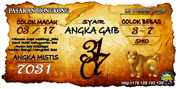 Prediksi Togel Hongkong Minggu 13 Oktober 2024