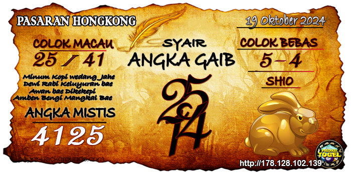 Prediksi Togel Hongkong Sabtu 19 Oktober 2024