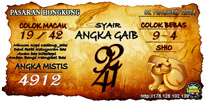 Prediksi Togel Hongkong Jumat 01 November 2024