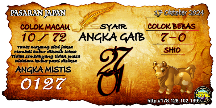 Prediksi Togel Japan Kamis 17 Oktober 2024