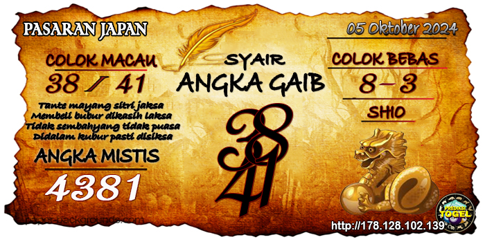 Prediksi Togel Japan Sabtu 05 Oktober 2024