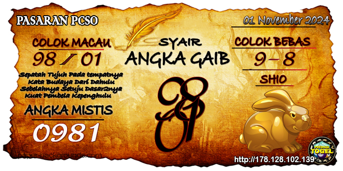 Prediksi Togel Pcso Jumat 01 November 2024