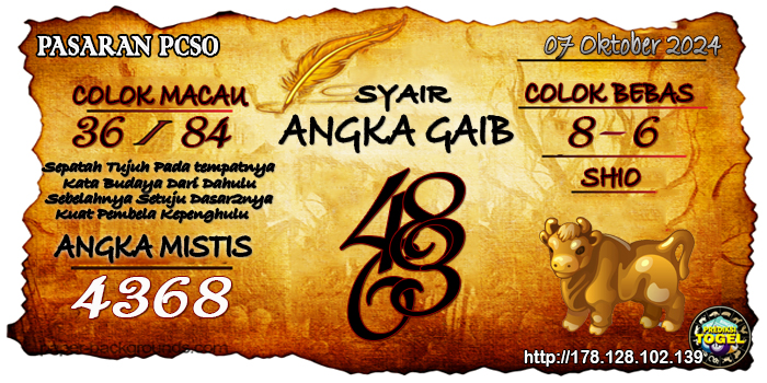 Prediksi Togel Pcso Senin 07 Oktober 2024