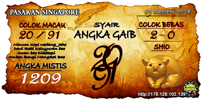 Prediksi Togel Singapore Rabu 09 Oktober 2024