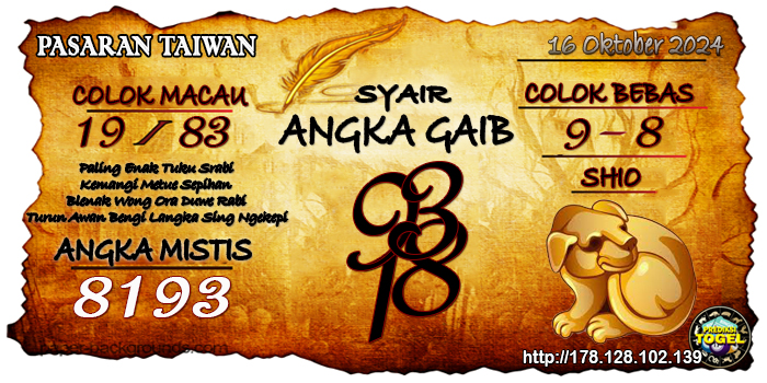 Prediksi Togel Taiwan Rabu 16 Oktober 2024