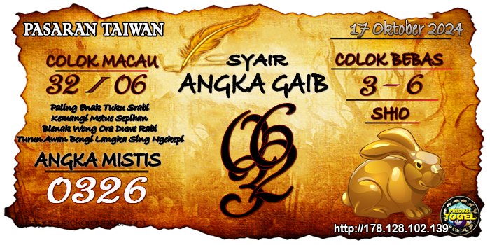 Prediksi Togel Taiwan Kamis 17 Oktober 2024