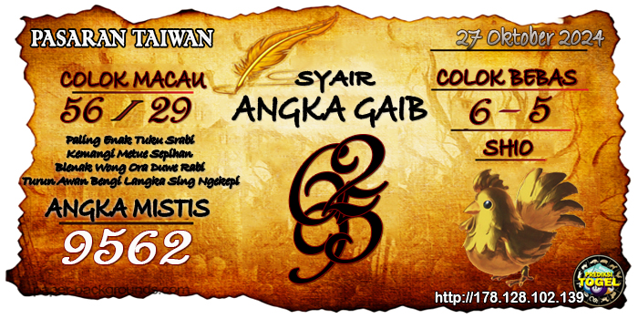 Prediksi Togel Taiwan Minggu 27 Oktober 2024