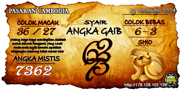 Prediksi Togel Cambodia Jumat 29 November 2024