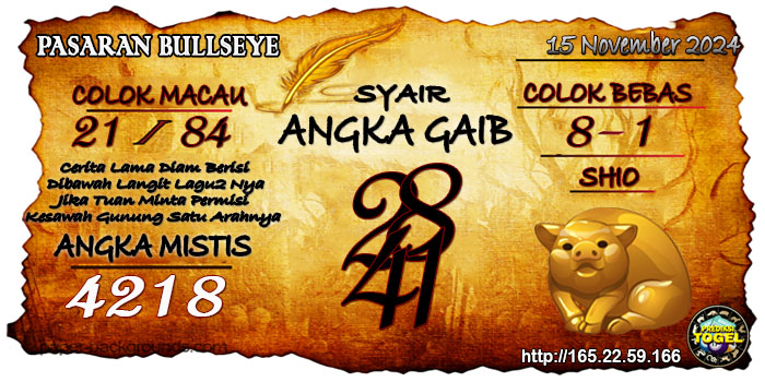 Prediksi Togel Bullseye Jumat 15 November 2024