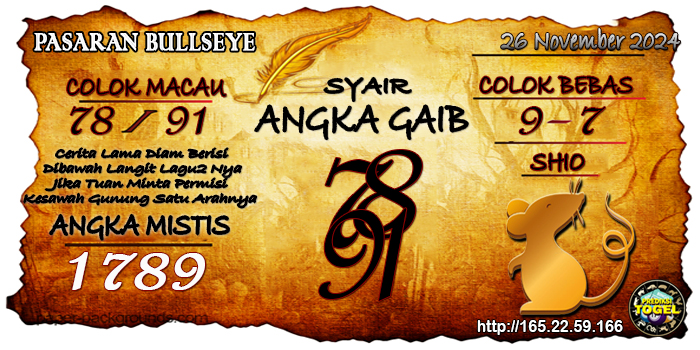 Prediksi Togel Bullseye Selasa 26 November 2024