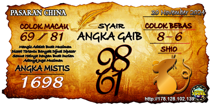 Prediksi Togel China Sabtu 30 November 2024