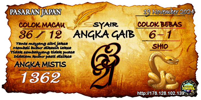 Prediksi Togel Japan Selasa 19 November 2024