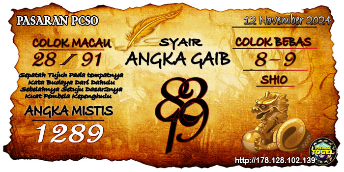 Prediksi Togel Pcso Selasa 12 November 2024