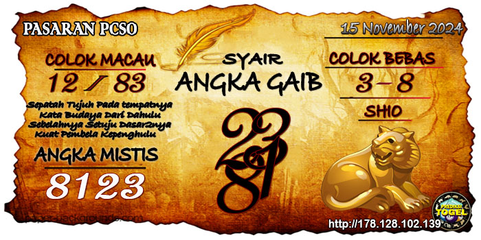 Prediksi Togel Pcso Jumat 15 November 2024