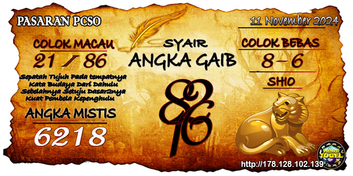 Prediksi Togel Pcso Senin 11 November 2024