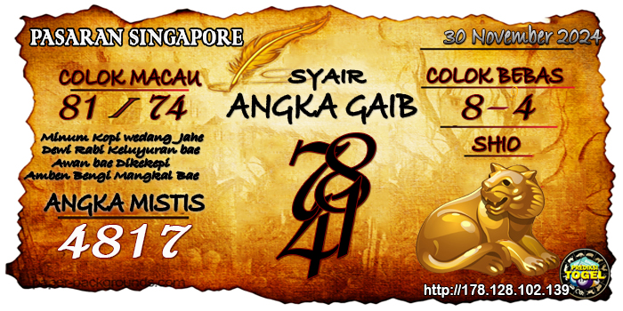 Prediksi Togel Singapore Sabtu 30 November 2024