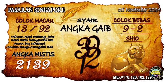 Prediksi Togel Singapore Selasa 05 November 2024