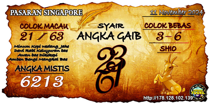 Prediksi Togel Singapore Senin 11 November 2024