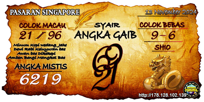 Prediksi Togel Singapore Rabu 13 November 2024