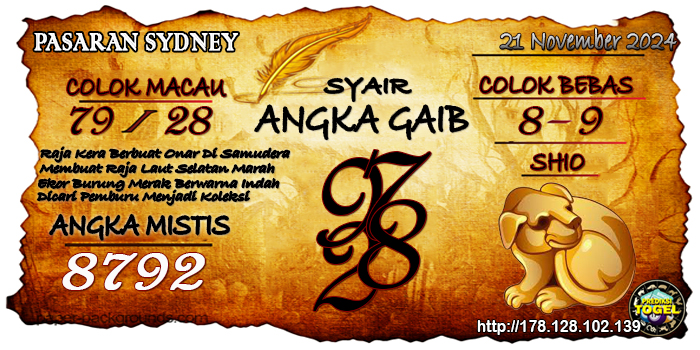 Prediksi Togel Sydney Kamis 21 November 2024