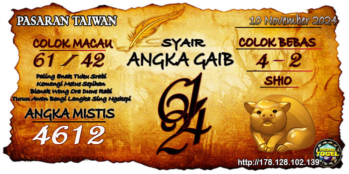 Prediksi Togel Taiwan Minggu 10 November 2024