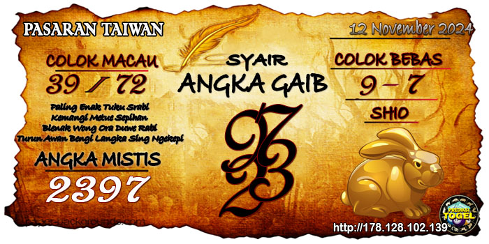 Prediksi Togel Taiwan Selasa 12 November 2024