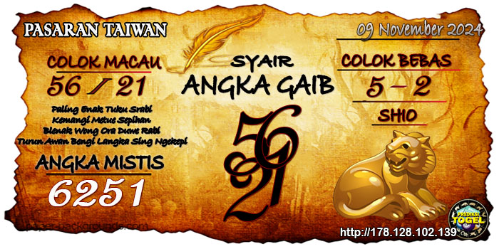 Prediksi Togel Taiwan Sabtu 09 November 2024