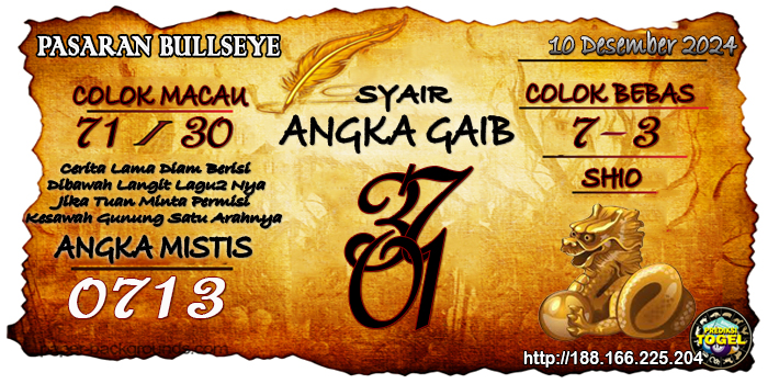 Prediksi Togel Bullseye Selasa 10 Desember 2024