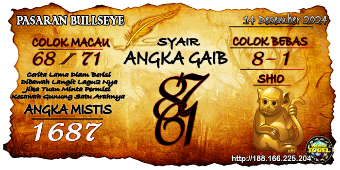 Prediksi Togel Bullseye Sabtu 14 Desember 2024