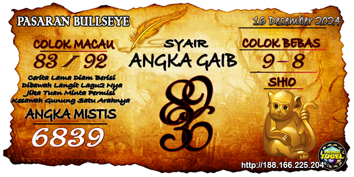 Prediksi Togel Bullseye Senin 16 Desember 2024