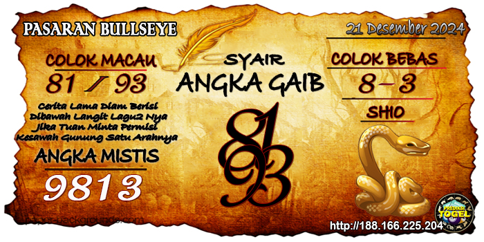 Prediksi Togel Bullseye Sabtu 21 Desember 2024