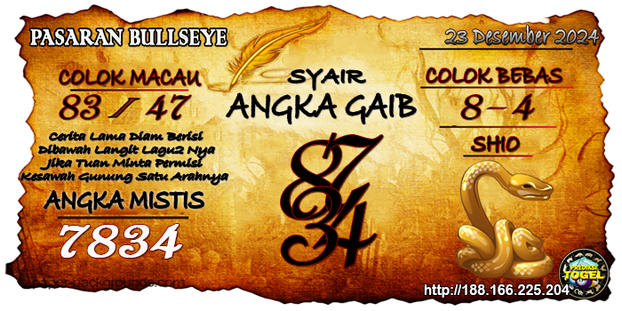 Prediksi Togel Bullseye Senin 23 Desember 2024