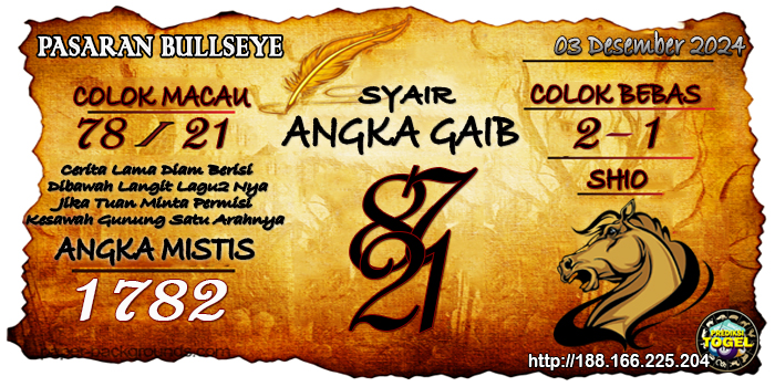 Prediksi Togel Bullseye Selasa 03 Desember 2024