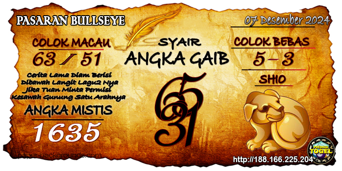 Prediksi Togel Bullseye Sabtu 07 Desember 2024