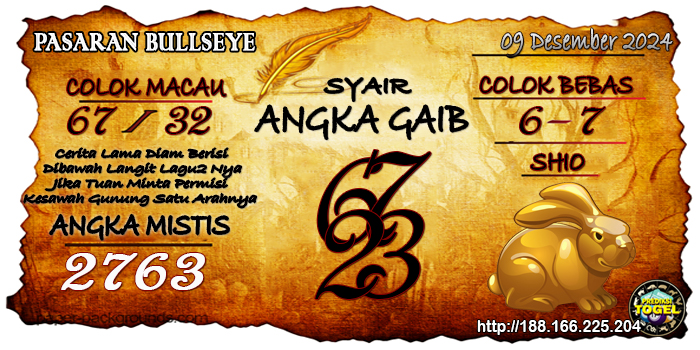 Prediksi Togel Bullseye Senin 09 Desember 2024