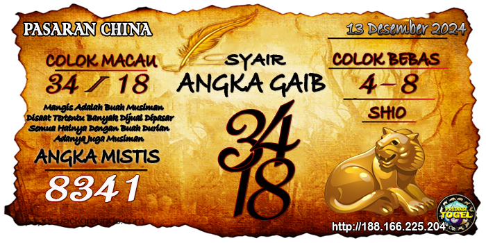 Prediksi Togel China Jumat 13 Desember 2024