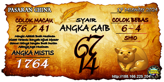 Prediksi Togel China Selasa 17 Desember 2024