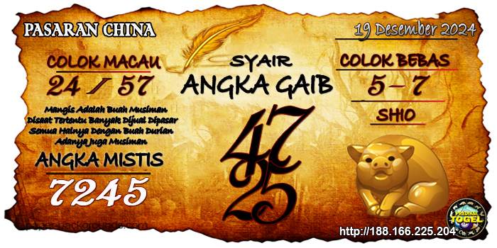 Prediksi Togel China Kamis 19 Desember 2024