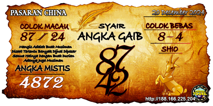 Prediksi Togel China Jumat 20 Desember 2024