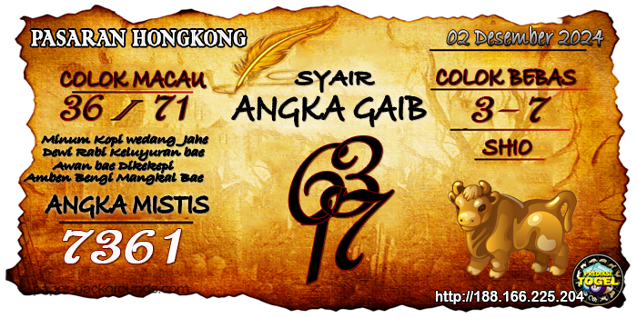 Prediksi Togel Hongkong Senin 02 Desember 2024