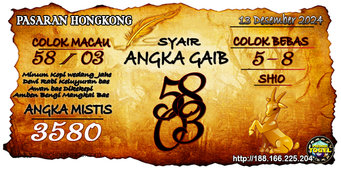 Prediksi Togel Hongkong Jumat 13 Desember 2024