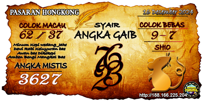 Prediksi Togel Hongkong Senin 16 Desember 2024