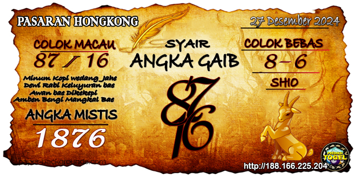 Prediksi Togel Hongkong Jumat 27 Desember 2024