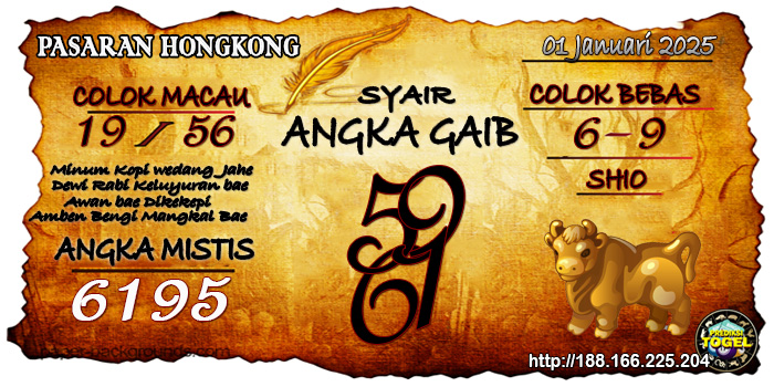 Prediksi Togel Hongkong Rabu 01 Januari 2025